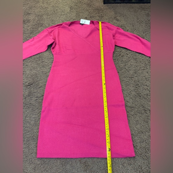 Express Hot Pink Knit Sweater Dress Dolman Stretch Size M XL NEW $88 - Picture 8 of 15